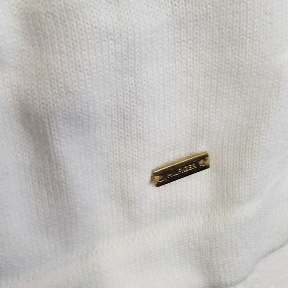 Tommy Hilfiger Women's Medium Blue and White Striped V-neck Sweater Vest - Picture 4 of 9